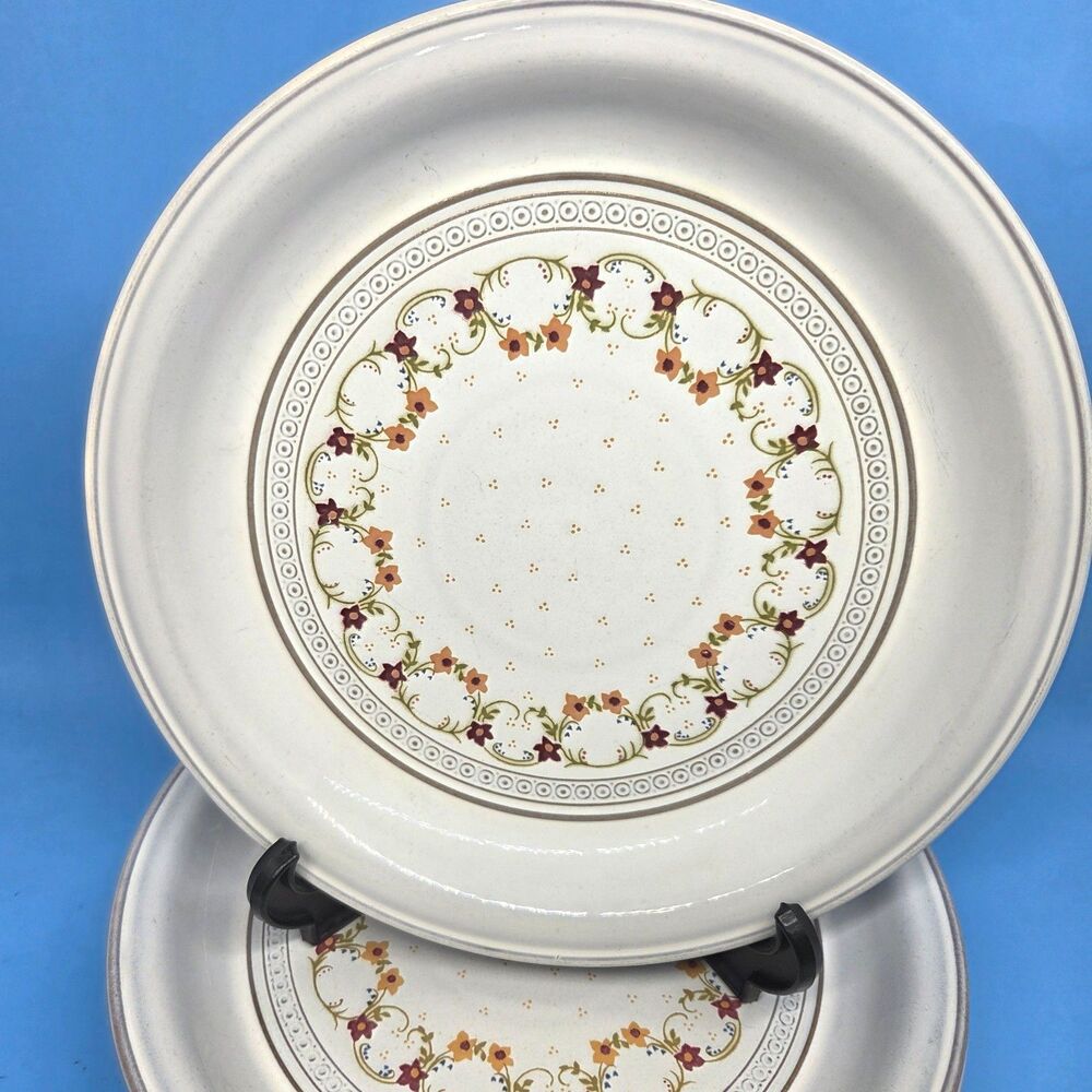 Denby-Langley AVIGNON Set OF 4 Vintage 10 3/4" Discon  Floral Dinner Plates GUC